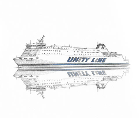 rysunek statku Unity Line