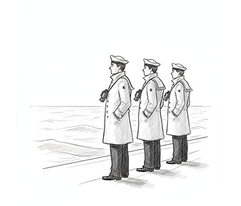 rysunek trzech marynarzy